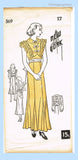 New York 569: 1930s Stunning Uncut Misses Gown Sz 35 Bust Vintage Sewing Pattern