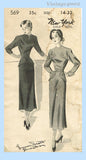 New York 569: 1950s Uncut Designer Misses Dress Sz 32 B Vintage Sewing Pattern