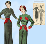 New York 569: 1950s Uncut Designer Misses Dress Sz 32 B Vintage Sewing Pattern