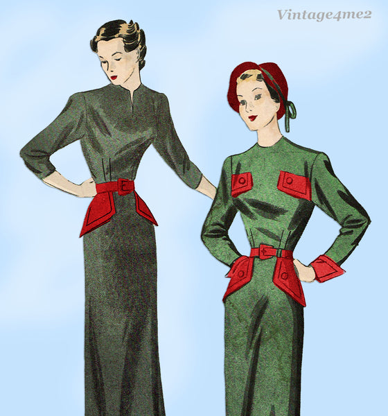 New York 569: 1950s Uncut Designer Misses Dress Sz 32 B Vintage Sewing  Pattern