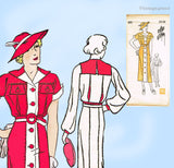 New York 601: 1930s Uncut Misses Sailor Dress Sz 36 B Vintage Sewing Pattern