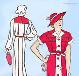 New York 601: 1930s Uncut Misses Sailor Dress Sz 36 B Vintage Sewing Pattern