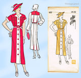 New York 601: 1930s Uncut Misses Sailor Dress Sz 36 B Vintage Sewing Pattern
