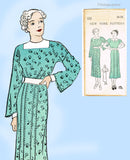 New York 632: 1930s Stylish Uncut Misses Street Dress 34 B Vintage Sewing Pattern