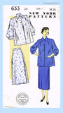 New York 653: 1950s Uncut Misses Maternity Suit Sz 36 B Vintage Sewing Pattern