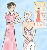 New York 655: 1930s Uncut Misses Bare Back Dress 31B Vintage Sewing Pattern