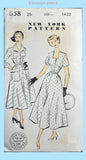 New York 658: 1950s Uncut Misses  Street Dress Sz 32 B Vintage Sewing Pattern