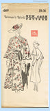 New York 669 1930s Uncut Misses Shirred Asymmetric Dress 36B Vintage Sewing Pattern