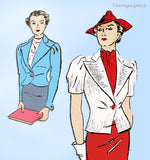 New York 681: 1930s Stunning Uncut Misses Jacket Sz 34 B Vintage Sewing Pattern