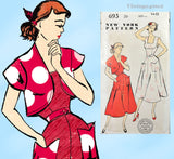 New York 693: 1950s Chic Misses Sun Dress & Topper Sz 32 B Vintage Sewing Pattern