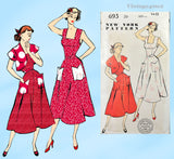 New York 693: 1950s Chic Misses Sun Dress & Topper Sz 32 B Vintage Sewing Pattern