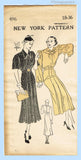 New York 696: 1930s Lovely Uncut Misses Street Dress 36B Vintage Sewing Pattern