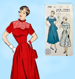 New York 700: 1950s Stylish Uncut Misses Dress Sz 33 B Vintage Sewing Pattern