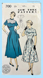 New York 700: 1950s Stylish Uncut Misses Dress Sz 33 B Vintage Sewing Pattern