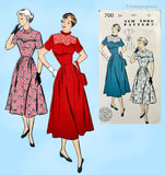 New York 700: 1950s Stylish Uncut Misses Dress Sz 33 B Vintage Sewing Pattern