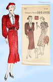 New York 705: 1930s Stylish Uncut Misses Street Dress 34B Vintage Sewing Pattern