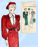 New York 705: 1930s Stylish Uncut Misses Street Dress 38B Vintage Sewing Pattern