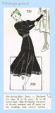 New York 709: 1930s Darling Uncut Misses Swing Dress Sz 36 B Vintage Sewing Pattern