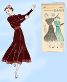 New York 709: 1930s Darling Uncut Misses Swing Dress Sz 36 B Vintage Sewing Pattern