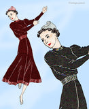 New York 709: 1930s Darling Uncut Misses Swing Dress Sz 36 B Vintage Sewing Pattern