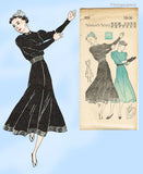 New York 709: 1930s Darling Uncut Misses Swing Dress Sz 36 B Vintage Sewing Pattern