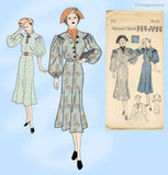 New York 711: 1930s Stylish Uncut Misses Street Dress 34B Vintage Sewing Pattern
