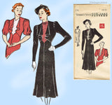 New York 718: 1930s Stylish Uncut Misses Street Dress 36B Vintage Sewing Pattern