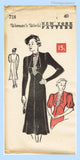 New York 718: 1930s Stylish Uncut Misses Street Dress 40B Vintage Sewing Pattern