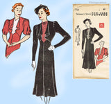 New York 718: 1930s Stylish Uncut Misses Street Dress 40B Vintage Sewing Pattern