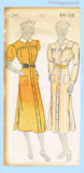 New York 722: 1930s Uncut Misses Shirtwaist Dress Sz 34 B Vintage Sewing Pattern