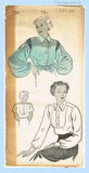 New York 726: 1930s Uncut Misses Shirred Blouse Sz 34 B Vintage Sewing Pattern