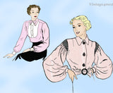 New York 726: 1930s Uncut Misses Shirred Blouse Sz 34 B Vintage Sewing Pattern