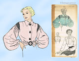 New York 726: 1930s Uncut Misses Shirred Blouse Sz 34 B Vintage Sewing Pattern