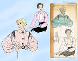 New York 726: 1930s Uncut Misses Shirred Blouse Sz 34 B Vintage Sewing Pattern