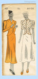 New York 727: 1930s Uncut Misses 2 Piece Suit Sz 34 B Vintage Sewing Pattern