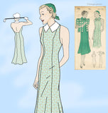 New York 728: 1930s Sexy Uncut Misses Halter Dress Sz 36 B Vintage Sewing Pattern