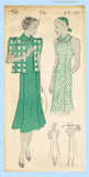 New York 728: 1930s Sexy Uncut Misses Halter Dress Sz 36 B Vintage Sewing Pattern