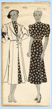 New York 737: 1930s Uncut Misses Dress & Redingote 36B Vintage Sewing Pattern
