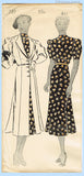 New York 737: 1930s Uncut Misses Dress & Redingote 40B Vintage Sewing Pattern