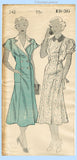 New York 742: 1930s Lovely Uncut Misses House Dress 36B Vintage Sewing Pattern