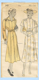 New York 745: 1930s Uncut Misses Street Dress Sz 34 Bust Vintage Sewing Pattern