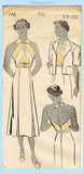 New York 746: 1930s Sexy Uncut Misses Chic Halter Dress 32B Vintage Sewing Pattern