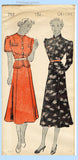 New York 752: 1930s Stylish Uncut Misses 2 PC Dress Sz 38 B Vintage Sewing Pattern