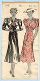 New York 754: 1930s Uncut Misses Afternoon Dress 36 B Vintage Sewing Pattern