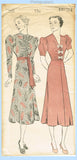 New York 765: 1930s Stylish Uncut Misses Street Dress 34B Vintage Sewing Pattern