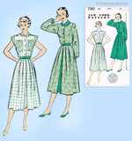 New York 780: 1940s Uncut Misses Shirtwaist Dress Sz 37 B Vintage Sewing Pattern