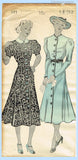 New York 781: 1930s Lovely Uncut Misses Street Dress 32B Vintage Sewing Pattern