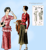 New York 791: 1950s Uncut Misses Designer Dress Sz 36 B Vintage Sewing Pattern