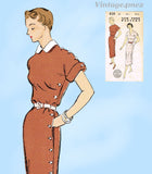 New York 828: 1950s Uncut Misses Street Dress Sz 34 B Vintage Sewing Pattern