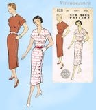 New York 828: 1950s Uncut Misses Street Dress Sz 34 B Vintage Sewing Pattern